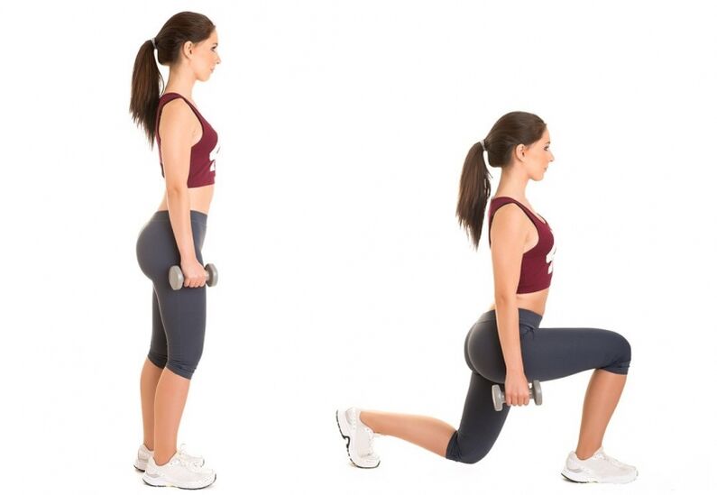 Lunges με αλτήρες για απώλεια βάρους